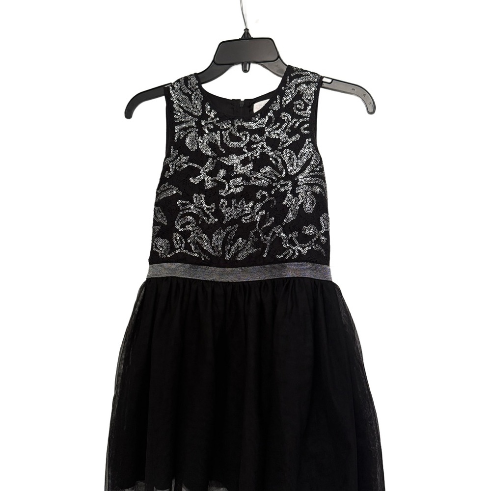 Black and Silver Sleeveless Girl’s Dress size 8